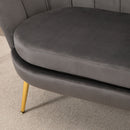 Divano 2 Posti 130x63x73 cm in Velluto Grigio