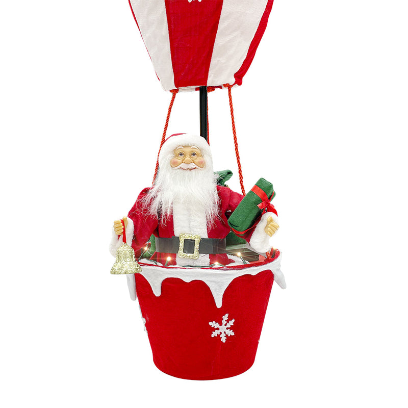 Babbo Natale con Mongolfiera H110 cm con Luci e Suoni