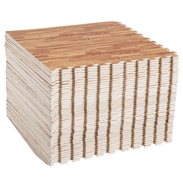 acquista Tappeto Puzzle in EVA Effetto Legno Scuro 42 Pezzi 61.5x61.5 cm