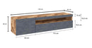 Mobile TV 2 Ante 154,9x40x36,5 cm Daiquiri Acero Pereira e Ardesia
