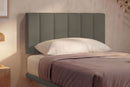 Letto Singolo con Rete Rivestita Similpelle Cappuccino Tessis Testata Vertical Varie Misure