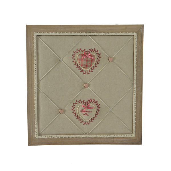 Portamemo in legno con stoffa rouge quadro cm 47x47x7 prezzo