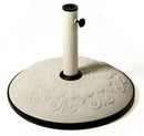 Base per Ombrellone da Giardino Ø50 cm in Cemento con Decoro Bianco