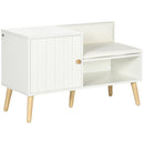 Scarpiera da Ingresso con Seduta Imbottita e Armadietto 80x33x49 cm Bianco  