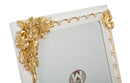 Cornice Butterflyforest 25x2,8x30 cm in Poliresina e Vetro Crema e Oro