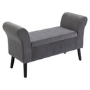 Panca Pouf Contenitore Imbottita 111,5x41x65 cm in Tessuto Grigio