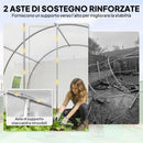 Serra a Tunnel 396x300x200 cm con 2 Aste Rimovibili Porte e Finestre a Rete in Acciaio Zincato e PE Bianco      