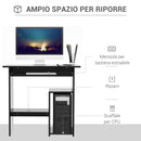 Scrivania Moderna Porta PC e Ripiano Tastiera Estraibile 80x45x75 cm Nero  