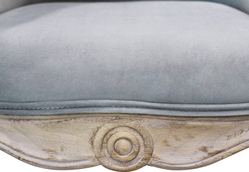 Poltrona Coreen in Velluto Grigio 61x61x71 h cm in Legno Grigio