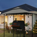 Copertura per Gazebo da Giardino 244x152 cm a 2 Livelli in Poliestere 160gsm Grigio Chiaro   