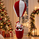 Mongolfiera di Babbo Natale 30x30x83 cm Decorazione Natalizia Bianco e Rosso      