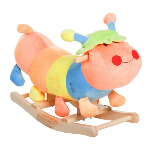 prezzo Dondolo per Bambini in Legno e Peluche Bruco Multicolore