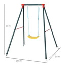 Altalena per Bambini da Giardino 155x160x180 cm in Metallo Verde