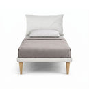 Letto 1 Piazza e Mezza con Rete Rivestita Similpelle Bianco Tessis Testata Soft Varie Misure