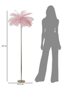 Lampada da Terra Palm Rosa Ø55x160 cm in Ferro e Plastica Rosa e Oro      