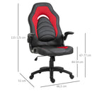 Sedia da Gaming Ergonomica 66,5x51x115-125 cm in Similpelle  Nera e Rossa