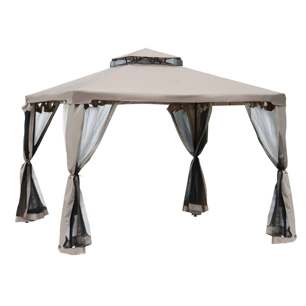 online Gazebo da Giardino Pieghevole con Zanzariera 2,94x2,94m in Metallo e Tessuto Talpa