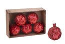 Set 12 Melograno Artificiale con Glitter Ø 8 cm in Plastica