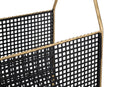 Porta Giornali Fashion 37x23x54,5 cm Legno di Abete e in Ferro Nero e Oro
