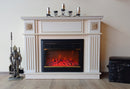 Camino Elettrico da Pavimento 92,9x120x28 cm Effetto Fiamma 1500W Miracle & Mars Avorio