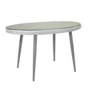 Tavolino da Giardino in Polyrattan Ovale 128x73x76cm Adila Bianco Crema