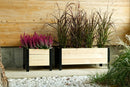 Fioriera da Giardino 118x36xH32 cm in Metallo e Legno di Pino Grezzo