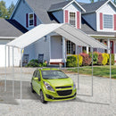 Tendone per Auto 5.95x2.9x2.6m in Acciaio Zincato Bianco