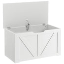 Cassapanca 100 L 80x40x45 cm con Cerniera di Sicurezza e Presa a U Portata 136 kg in Truciolato      