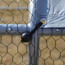 Pollaio per Galline 300x800x195 cm in Metallo Zincato con Copertura Argento