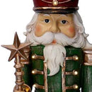 Soldatino Schiaccianoci in resina verde con led cm 14,5x11xh47