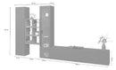 Parete Attrezzata Soggiorno 320x30x180 cm Maruska n°15 Grigio Antracite Opaco