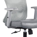 Sedia Poltrona Direzionale da Ufficio in Similpelle Grigio Chiaro