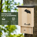 Set di 3 Casette per Pipistrelli 25x6x37,5 cm in Legno di Abete per Esterni in Legno di Abete      