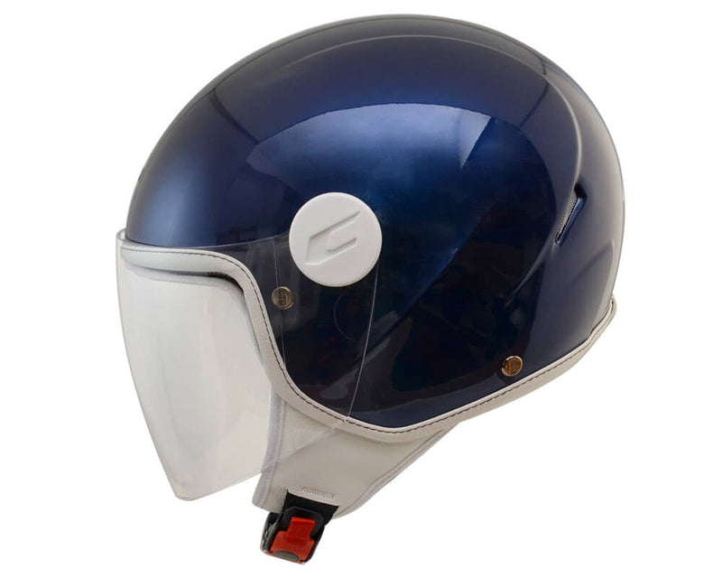 Casco Demi-Jet per Bambini Visiera Lunga CGM Magic Smile 205S Blu Metallizzato Varie Misure