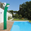 Doccia Solare da Esterno Giardino 40L Miscelatore e Lavapiedi Arkema Dada Fascia Inox Blu