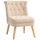 Poltrona da Soggiorno e Camera 60x66x79 cm Trapuntata a Bottoni in Velluto Beige