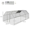 Pollaio Gabbia per Galline da Esterno 280x570x195 cm in Metallo 