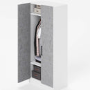 Armadio 210x91X52 cm 2 ante bianco frassinato