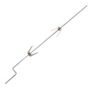 Spiedo per Girarrosto con 2 Forchette in Acciaio Inox per Barbecue Bbq Lunghezza 66 Cm