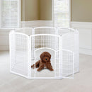 Recinto per Animali Domestici Cani Gatti Ø180 cm in Plastica  Bianco