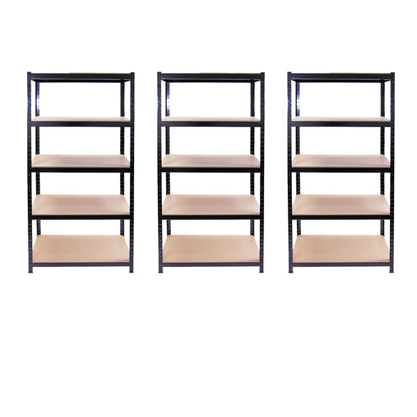 prezzo Set 3 Scaffali Senza Bulloni 90x45x180 cm in Acciaio Nero