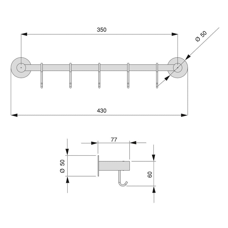 Appendino Adesivo Supra H5 Ganci Imballo 1 Pezzo Acciaio Inossidabile Acciaio Inossidabile Emuca
