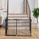 Recinto per Cani Gatti Pieghevole 362,5x2x76 cm 6 Sezioni in Acciaio Nero