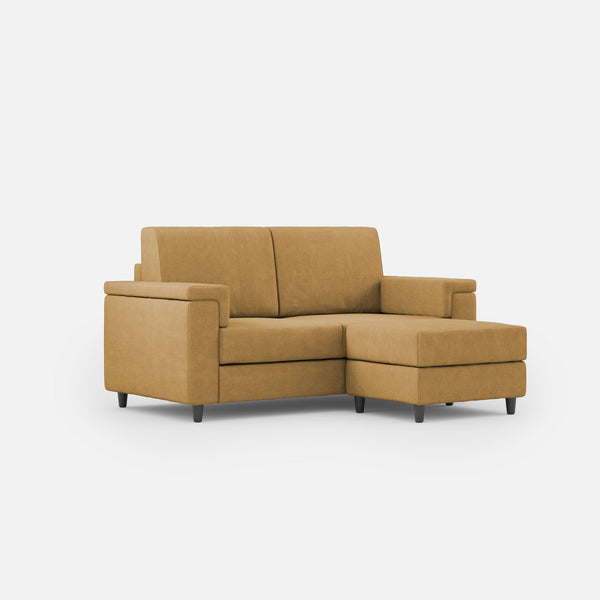 Divano 2 Posti con Pouf 168x145x85 cm Marrak in Tessuto Ocra online