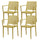 Set 4 Sedie Impilabili 81x57x56 cm con Braccioli in Polipropilene e Fibra di Vetro Porto Senape