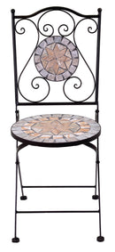 Set da Giardino Pieghevole in Metallo con Tavolo e 2 Sedie Urbino Nero