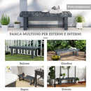 Panchina da Giardino a 2 Posti 110x38x35 cm Impermeabile in Legno di Abete Grigio      