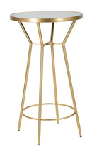 Tavolo Bar Circle Ø60x105 cm in Ferro MDF e Specchio Oro