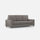 Divano 3 Posti 208x85x85 cm Sakar in Tessuto Grigio