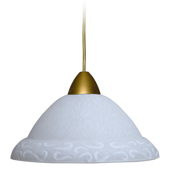 Sospensione D30 1xE27 Montatura Oro Vetro Screpolato Bianco E-Energy Asia acquista